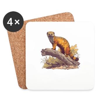 Mongoose's Mongoose - Coasters (set of 4) - white - Front