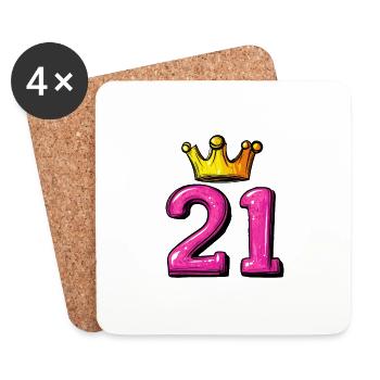 21 Number Krone - Coasters (set of 4) - white - Front