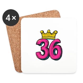 36 Number Crown - Coasters (set of 4) - white - Front