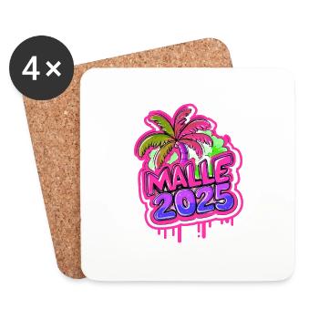 Malle 2025 - Mallorca Holidays - Coasters (set of 4) - white - Front