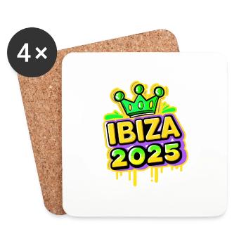 Ibiza 2025 - Dessous de verre (lot de 4) - blanc - Devant