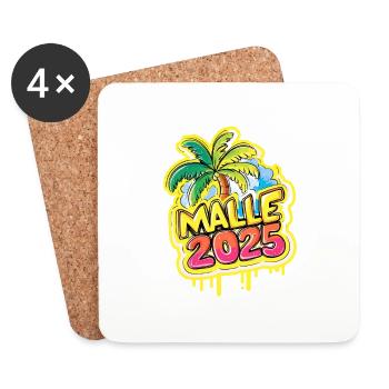 Malle 2025 Mallorca - Coasters (set of 4) - white - Front