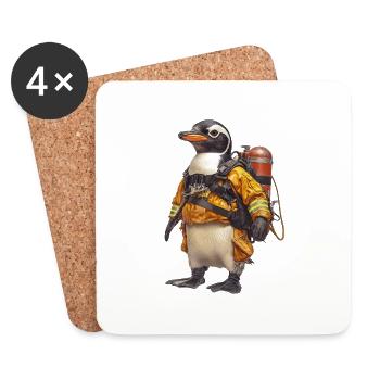Pinguin - Untersetzer (4er-Set) - Weiß - Vorne