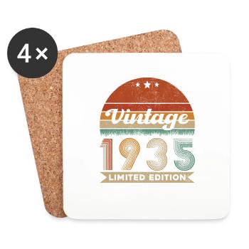 1935 Vintage Retro 90 Year Birthday Gift - Coasters (set of 4) - white - Front