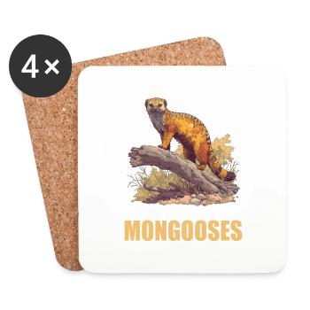 Mongoose's Mongoose - Coasters (set of 4) - white - Front
