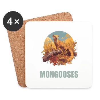 Mongoose's Mongoose - Coasters (set of 4) - white - Front