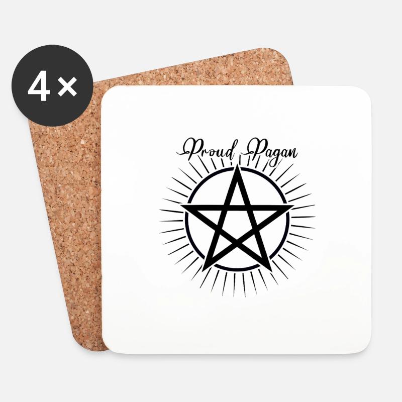 Proud Pagan Ostara Pentagram Symbol - Untersetzer (4er-Set) - Weiß