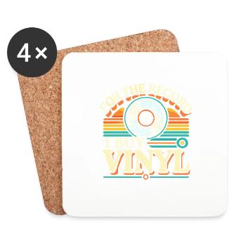 Zum Mitschreiben: Ich kaufe Vinyl - Untersetzer (4er-Set) - Weiß - Vorne