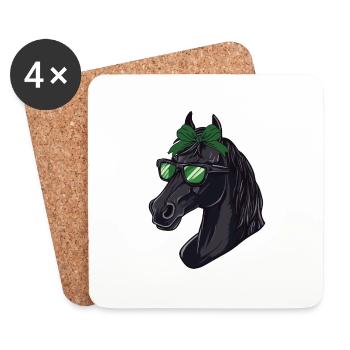 I love my Percheron To the barn and - Coasters (set of 4) - white - Front