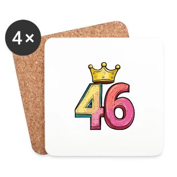 46 Number Krone - Coasters (set of 4) - white - Front