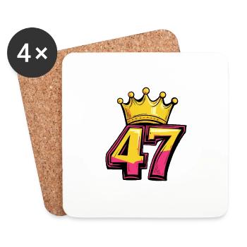 47 Number Crown - Coasters (set of 4) - white - Front