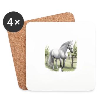 I'm only here for Percherons - Coasters (set of 4) - white - Front