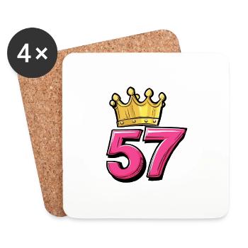 57 Number Crown - Coasters (set of 4) - white - Front