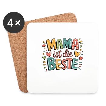 Maman est le meilleur - message sincère pour - Dessous de verre (lot de 4) - blanc - Devant