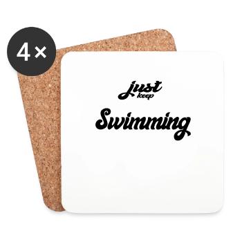 Schwimmen Motivationsschwimmer Swimming - Untersetzer (4er-Set) - Weiß - Vorne