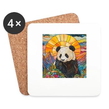 Panda - Untersetzer (4er-Set) - Weiß - Vorne