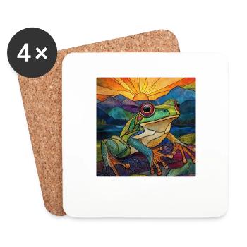 Frosch - Untersetzer (4er-Set) - Weiß - Vorne