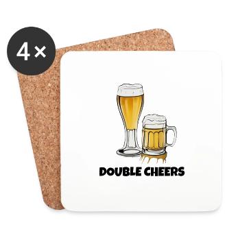 Double Cheers - Coasters (set of 4) - white - Front