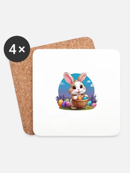 Eggcited for Easter - Coasters (set of 4) - white
