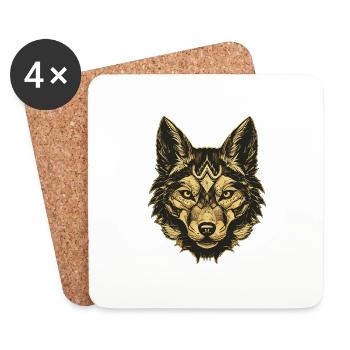 Akita Dog Portrait - Coasters (set of 4) - white - Front