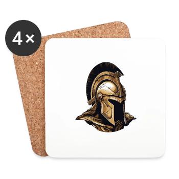 Spartan Warrior Casque Sparta - Dessous de verre (lot de 4) - blanc - Devant