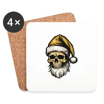 Santa Claus Skull - Coasters (set of 4) - white - Front