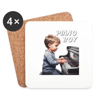 GARÇON PIANO - Dessous de verre (lot de 4) - blanc - Devant