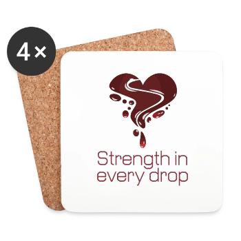 STRENGTH IN EVERY DROP BLOOD - Coasters (set of 4) - white - Front