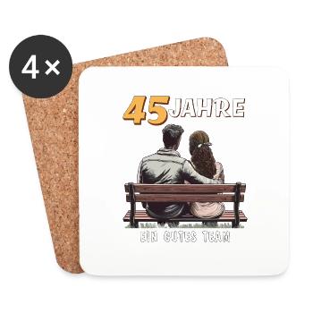 45 YEARS A GOOD TEAM MAN WOMAN - Coasters (set of 4) - white - Front