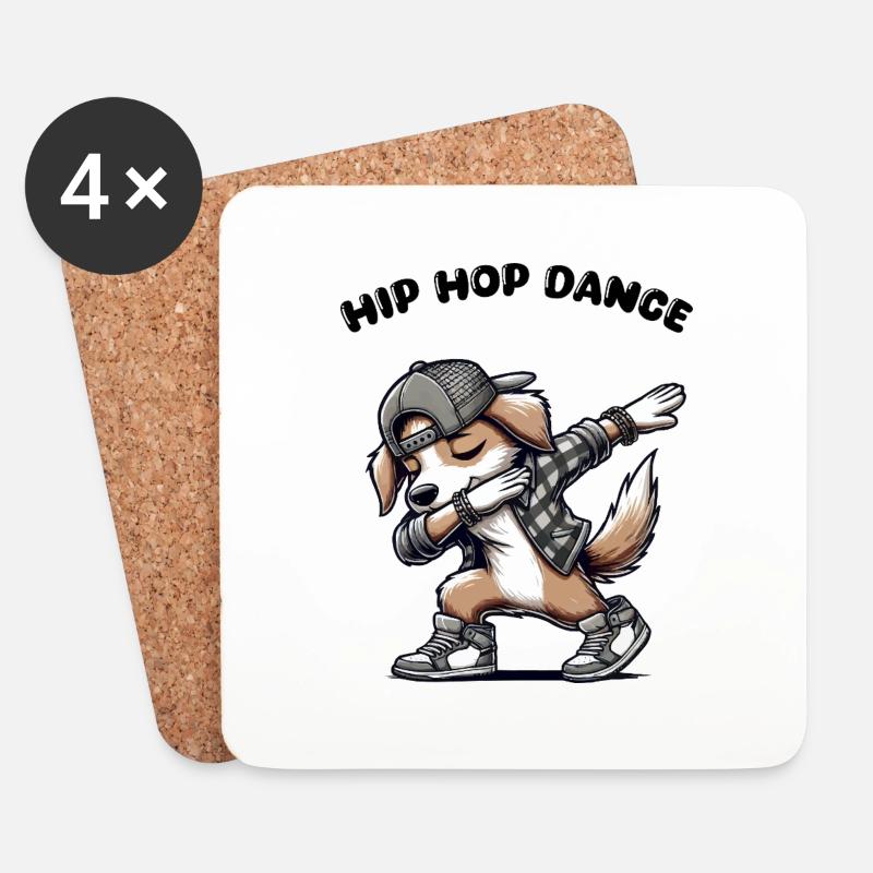 hund dabbing comic - Untersetzer (4er-Set) - Weiß