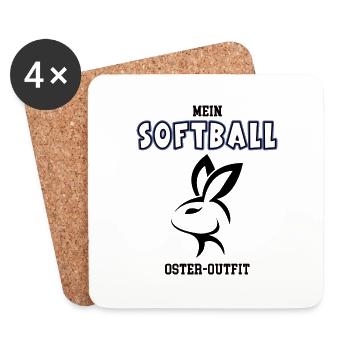 Softball Ostern Softballer Oster Outfit - Untersetzer (4er-Set) - Weiß - Vorne
