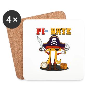 Découvrez Pi-Rate Adventure pour le Pi Day - Dessous de verre (lot de 4) - blanc - Devant