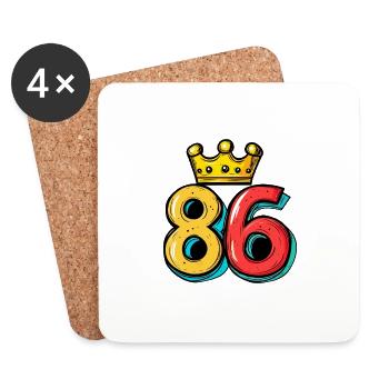 86 Number Krone - Coasters (set of 4) - white - Front