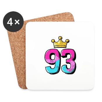 93 Number Krone - Coasters (set of 4) - white - Front
