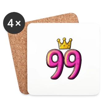 99 Number Crown - Coasters (set of 4) - white - Front