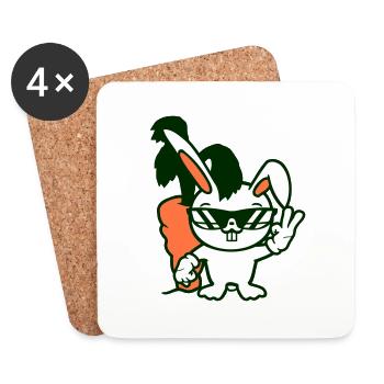 Bunny Big Huge Carrot Carrot Sunglasses Cool - Coasters (set of 4) - white - Front
