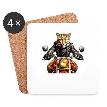MOTORRAD LEOPARD - Untersetzer (4er-Set) - Weiß - Vorne