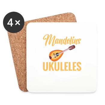 Mandoline, parce que les ukulélés ordinaires sont pour les amateurs - Dessous de verre (lot de 4) - blanc - Devant