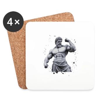 Greek Warrior Bodybuilding Gym - Untersetzer (4er-Set) - Weiß - Vorne