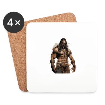 Chef de Musculation Muscles Indien - Dessous de verre (lot de 4) - blanc - Devant