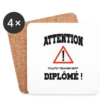 cadeau parfait, idéal pour un jeune conducteur - Dessous de verre (lot de 4) - blanc - Devant