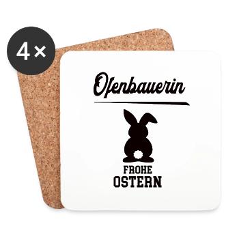 Ofenbauerin Frohe Ostern Oster Outfit Ofenbau - Untersetzer (4er-Set) - Weiß - Vorne
