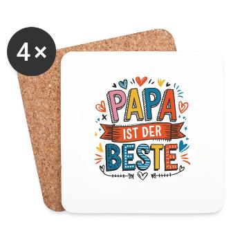 Dad is the best - perfect choice for the - Coasters (set of 4) - white - Front