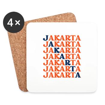 Vibrant Energy of Jakarta Indonesia - Coasters (set of 4) - white - Front