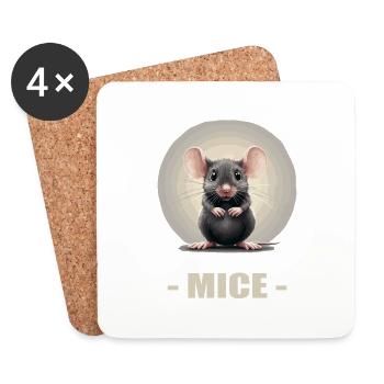 Mäuse Maus - Untersetzer (4er-Set) - Weiß - Vorne