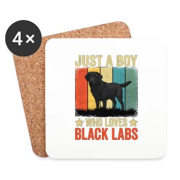 Just A Boy Who Loves Black Labs - Untersetzer (4er-Set) - Weiß - Vorne