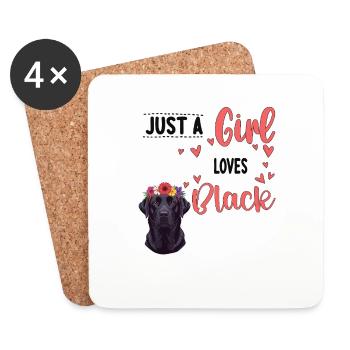 Just A Girl Who Loves Black Labs - Untersetzer (4er-Set) - Weiß - Vorne