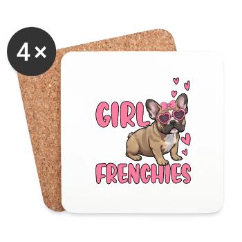 Just A Girl Who Loves Frenchies - Untersetzer (4er-Set) - Weiß - Vorne