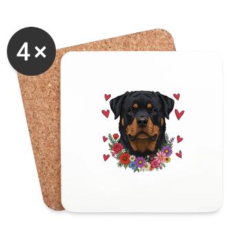 Just A Girl Who Loves Rottweiler - Untersetzer (4er-Set) - Weiß - Vorne