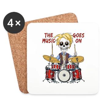 TAMBOURS SQUELETTES LA MUSIQUE CONTINUE - Dessous de verre (lot de 4) - blanc - Devant